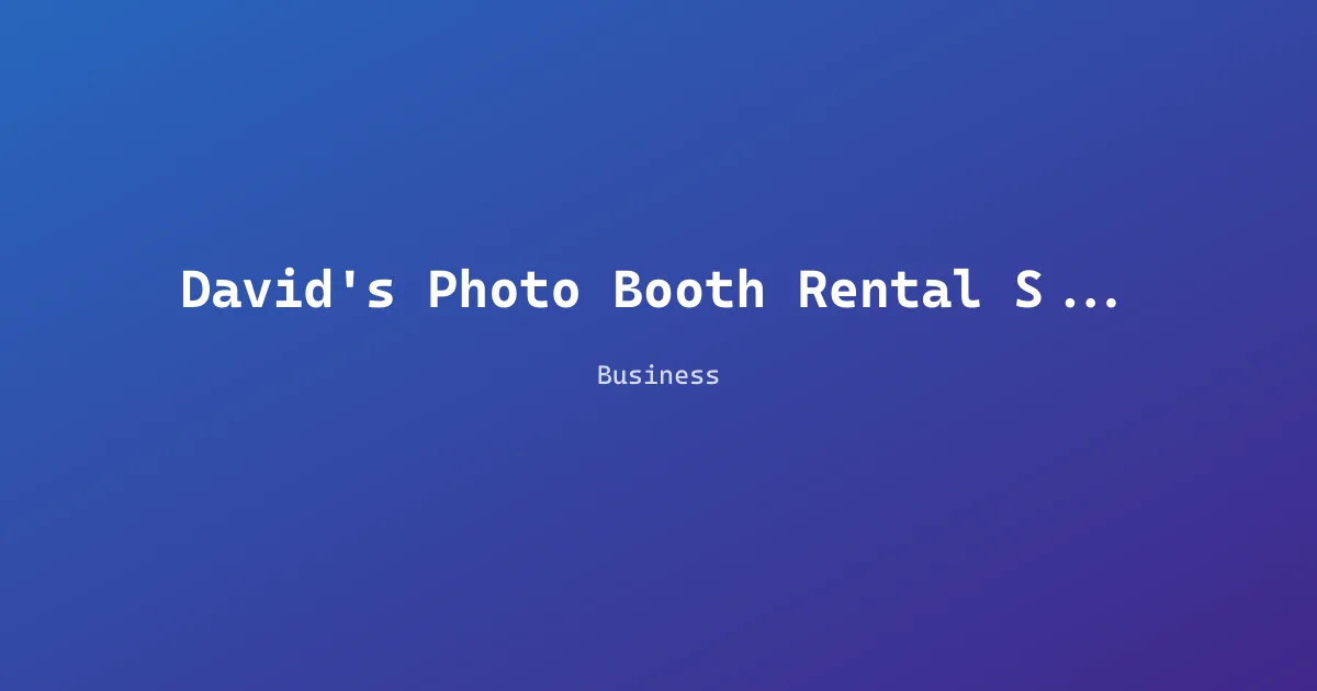 David's Photo Booth Rental Service
