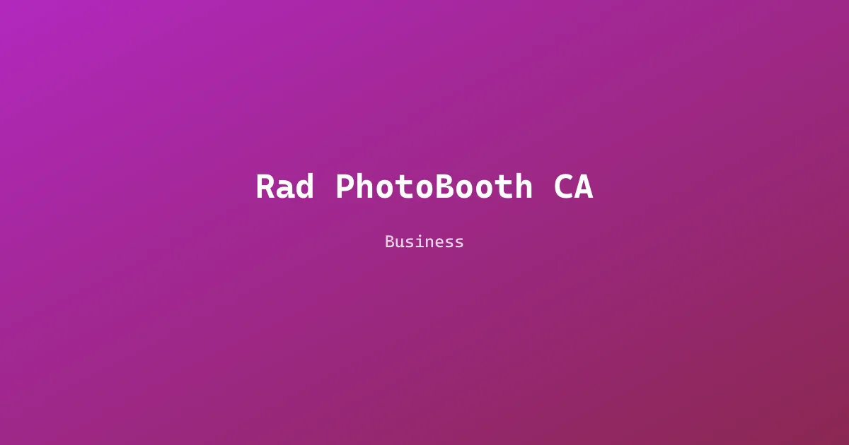 Rad PhotoBooth CA